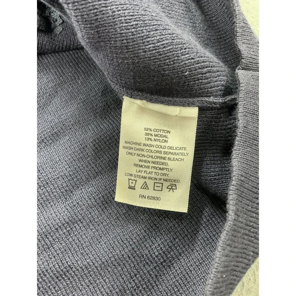 Lands' End Sweater‎ Mens 2XL Blue Full Zip Mock Neck Pockets American Airlines